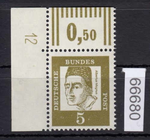 Bund 1961, Mich.-Nr.: 347 y I **  DZ 12 "Dicke Walzenstr" "Lumogen Papier"