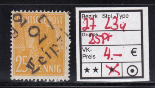 Bezirk 27 nr. 003a Leipzig * 25 Pf.   geprüft