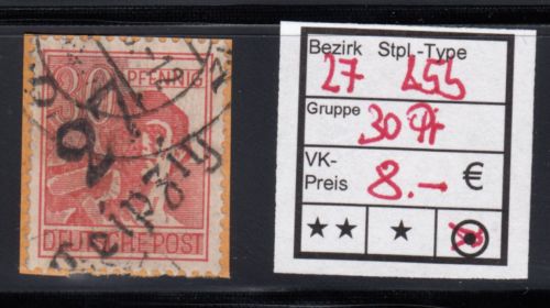 Bezirk 27 nr. 005b Leipzig gest. 30 Pf.   geprüft