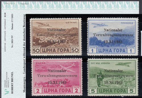 Montenegro, Mi.-Nr. 15-18 I ** geprüft  Attest   Michel 1000,00