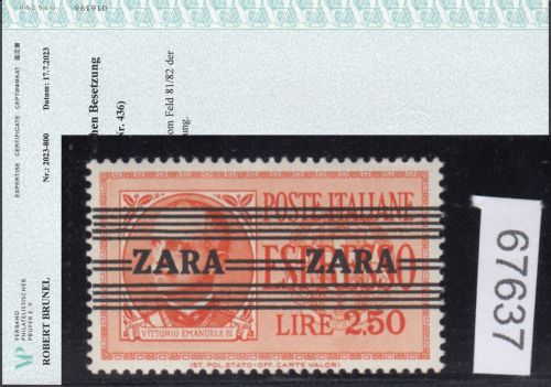 Zara, Mi.-Nr. 38 Type III ** geprüft  Attest  (+300%)
