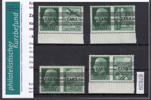 Zara, Mi.-Nr. 35 I-IV ** geprüft  Befund   Type I  + Plattenfehler