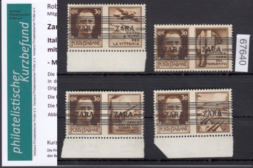 Zara, Mi.-Nr. 36 I-IV ** geprüft  Befund   Type I  + Plattenfehler