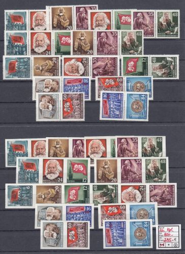 DDR 1953, Mich.-Nr.: 386-95 ** A+B Zus.-dr. aus Block 8+9 kpl.