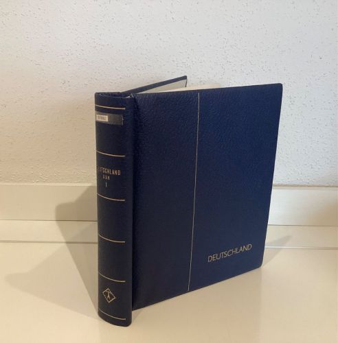 Leuchtturm Klemmbinder  Aufschrift  gebraucht  Leer blau
