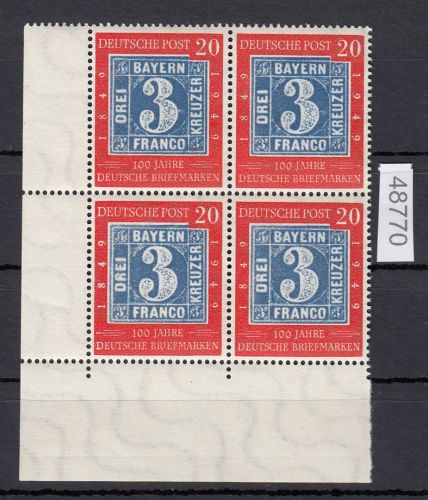 Bund 1949, Mich.-Nr.: 114 ** Eckrand 4er