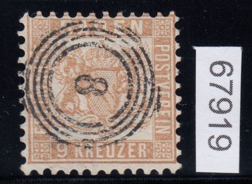 AD Baden 1862, Mich.-Nr.: 20 ba gestempelt geprüft