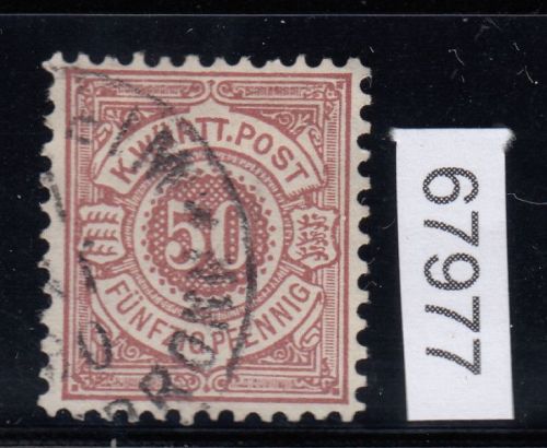 AD Württemberg 1890, Mich.-Nr.: 58 gestempelt geprüft