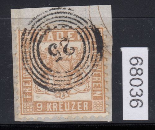 AD Baden 1862, Mich.-Nr.: 20 b gestempelt geprüft