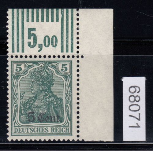 Etappeng. West 1914, Mi.-Nr. 2 c ** Eckrand  geprüft