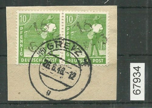 Bezirk 16 nr. 053b Greiz ⨀ 10 Pf., Paar, geprüft BPP