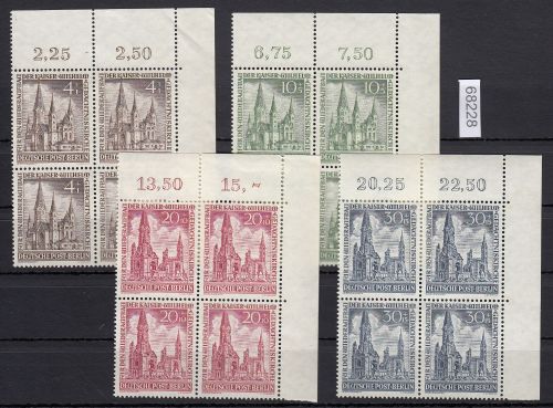 Berlin 1953, Mich.-Nr.: 106-09 ** Eckrand 4er-Block