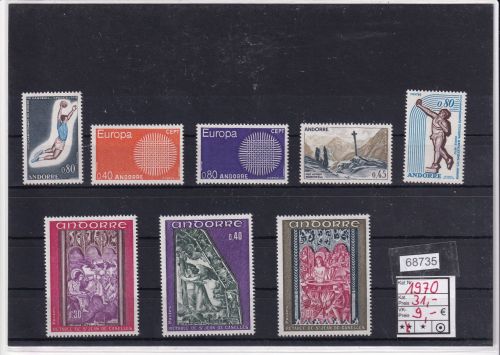 Andorra  Französisch  1970, Mich.-Nr.: komplett **