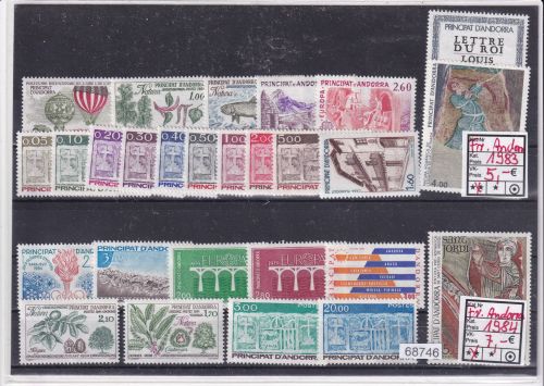 Andorra  Französisch  1983-1984, Mich.-Nr.: komplett **