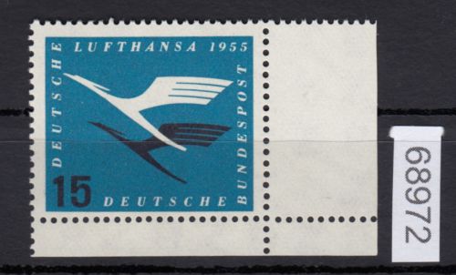Bund 1955, Mich.-Nr.: 207 Va ** Eckrand
