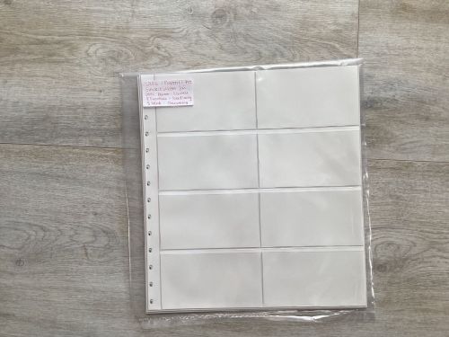 SAFE  Einsteckblatt für Klemmkarten  5 Stück  weiß 8 Taschen gebraucht