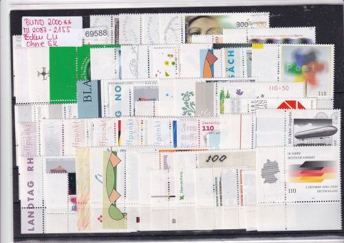 Bund 2000, Mich.-Nr.: 2087 - 2155 Eckrand Komplett Links Unten