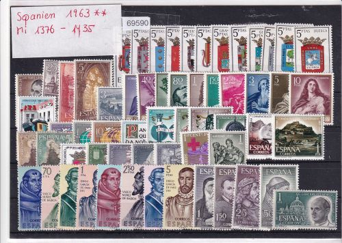 Spanien 1963, Mich.-Nr.: ** 1376 - 1435