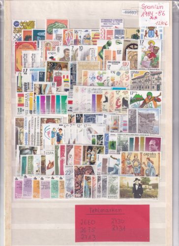 Spanien 1984 - 1986, Mich.-Nr.: ** Block 2660,2675,2713,2730,2731 fehlt