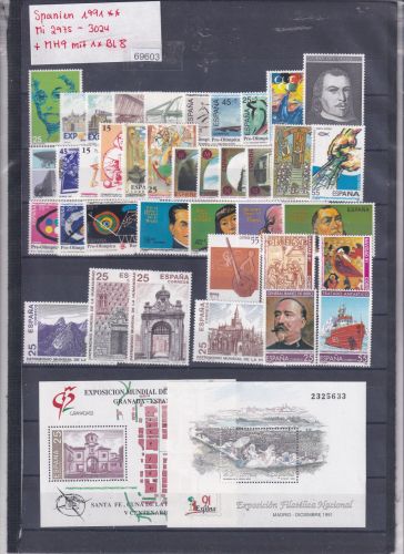 Spanien 1991, Mich.-Nr.: ** 2975 - 3024 + MH9  BL.8