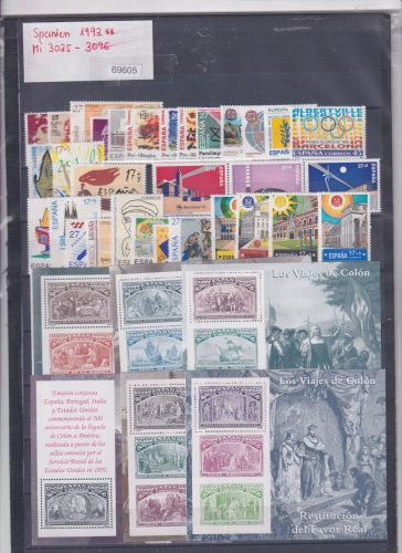 Spanien 1992, Mich.-Nr.: ** 3025 - 3096
