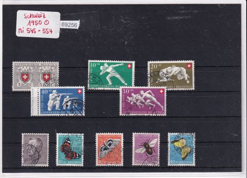 Schweiz 1950 : Mi.-Nr.: 545-554 gestempelt
