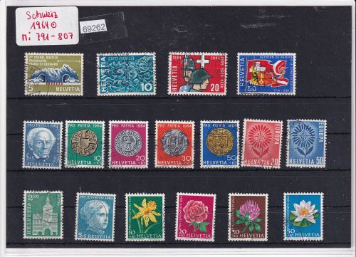 Schweiz 1964: Mi.-Nr.: 791-807 gestempelt