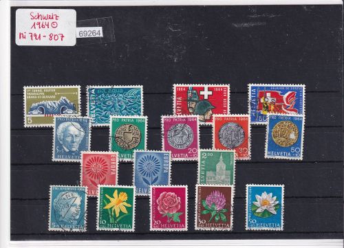 Schweiz 1964: Mi.-Nr.: 791-807 gestempelt