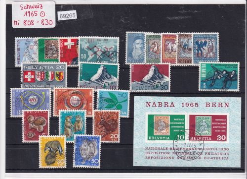 Schweiz 1965: Mi.-Nr.: 808-830 gestempelt