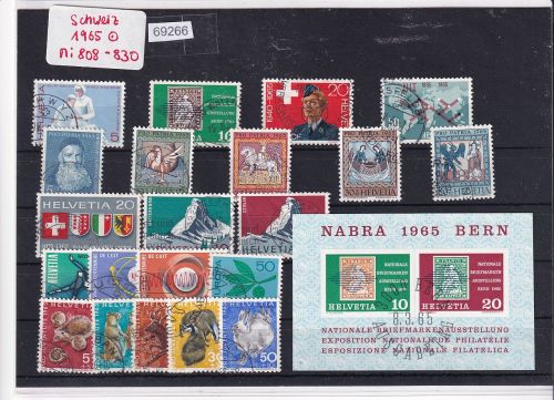 Schweiz 1965: Mi.-Nr.: 808-830 gestempelt