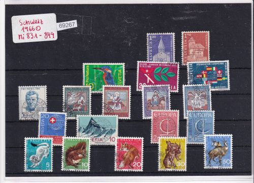 Schweiz 1966: Mi.-Nr.: 831-849 gestempelt
