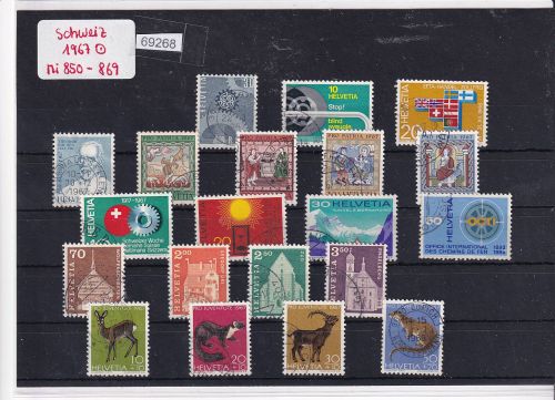 Schweiz 1967: Mi.-Nr.: 850-869 gestempelt