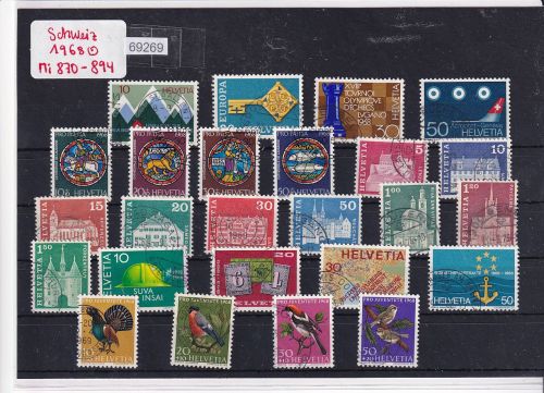 Schweiz 1968: Mi.-Nr.: 870-894 gestempelt