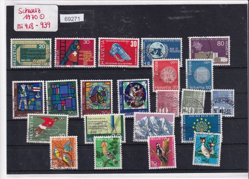 Schweiz 1970 : Mi.-Nr.:918-939 gestempelt
