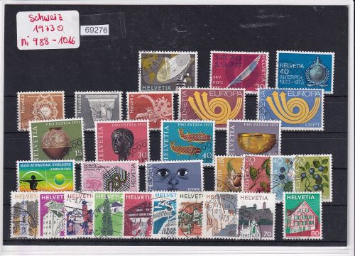 Schweiz 1973 : Mi.-Nr.:988-1016 gestempelt