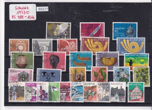 Schweiz 1973 : Mi.-Nr.:988-1016 gestempelt