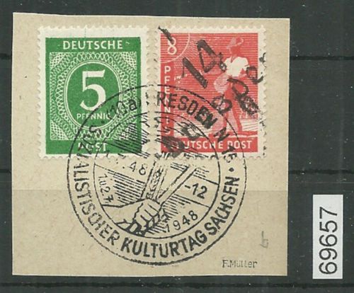 Bezirk 14 nr. 001b Dresden 1 b ʘ 8 Pf. geprüft BPP