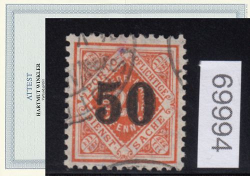 AD Württemberg 1923, Mich.-Nr.: 188 gestempelt  geprüft  Attest