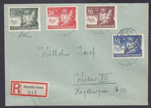 GG 1940, Mi.-Nr. 59-62 Satzbrief Kpl.   Demblin-Irena   Wien