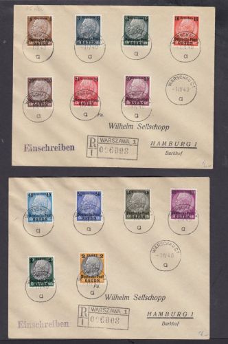 GG 1939, Mi.-Nr. 1-13 Satzbrief Kpl. Krakau  nach Stutgart