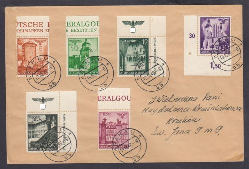 GG 1940, Mi.-Nr. 41+42+43+46+49+51 HZ + Eck Oberrand