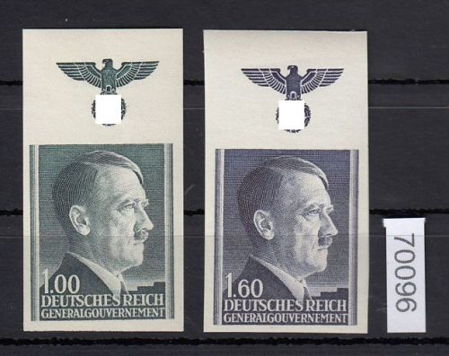 GG 1942, Mi.-Nr. 86+88 U **  Oberrand mit HZ