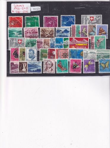 Schweiz 1952 - 1954 : Mi.-Nr.: 566 - 606 gestempelt
