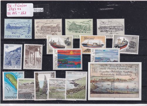 Dänemark Färöer 1987, Mich.-Nr.: ** 145 - 161
