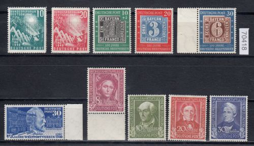 Bund 1949, Mich.-Nr.: 111-120 **