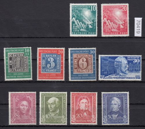 Bund 1949, Mich.-Nr.: 111-120 **