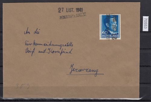 GG 1941, Mi.-Nr. 81 EF  Einzelfrankatur   Landpoststempel  Jezierzany