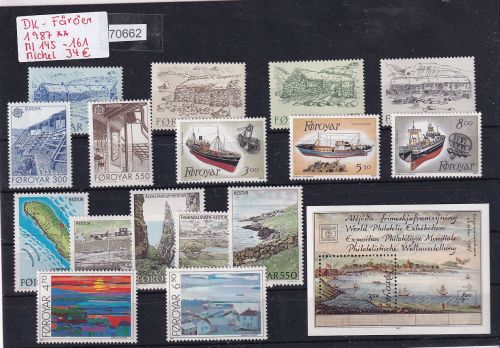 Dänemark Färöer 1987, Mich.-Nr.: ** 145 - 161