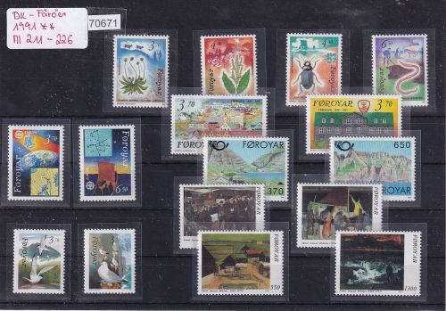 Dänemark Färöer 1991, Mich.-Nr.: 211 - 226 **