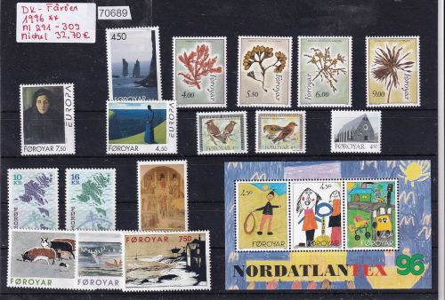 Dänemark Färöer 1996, Mich.-Nr.: 291 - 309 **